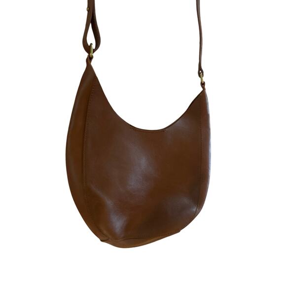 Madewell NE435 The Mini Shopper Bag Cow Leather Crossbody Brown Purse Adjustable - Picture 2 of 7